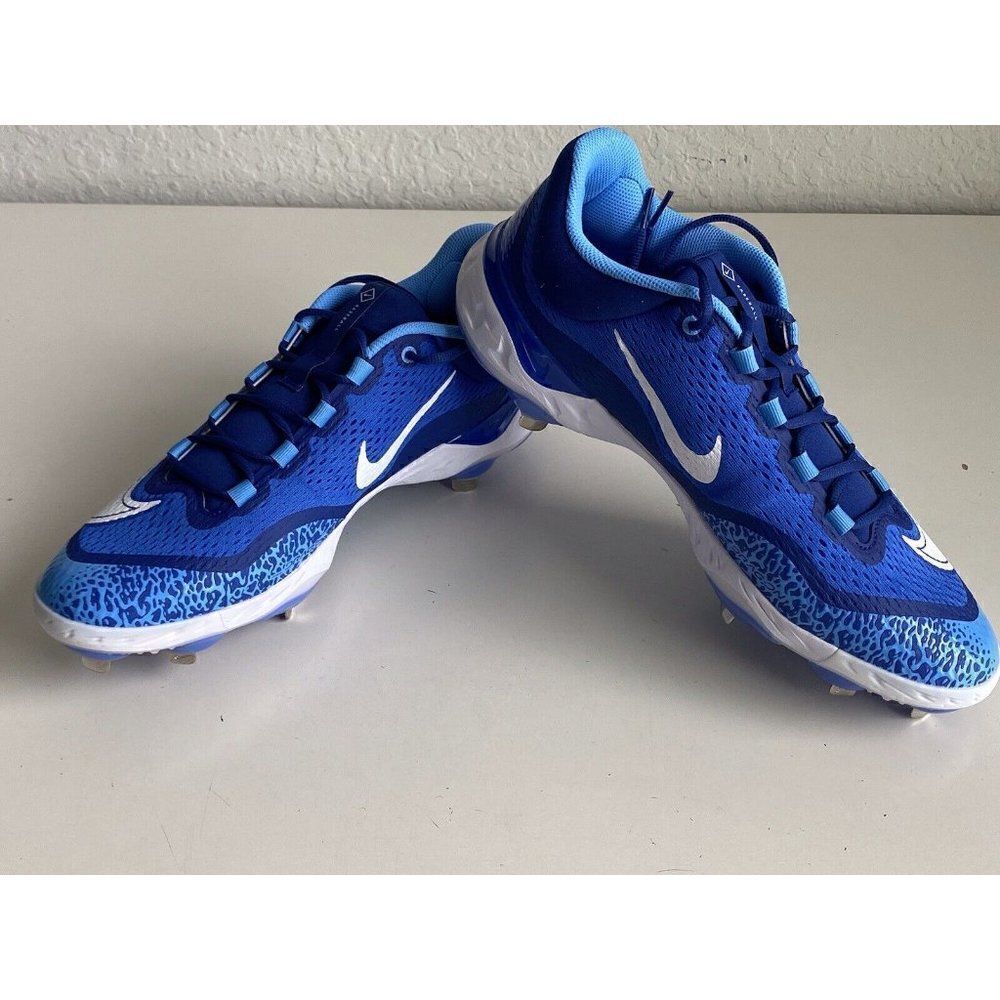 Nike Alpha Huarache Elite 4 Low Royal Blue White DJ6521-414 Men's Size 14 Cleats
